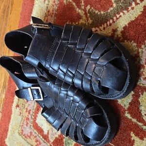 Brand X Huaraches Black Leather Sandals
